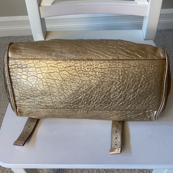 Mulberry Metallic Rose Gold Leather Alexa Satchel Crossbody Bag - Picture 13 of 16